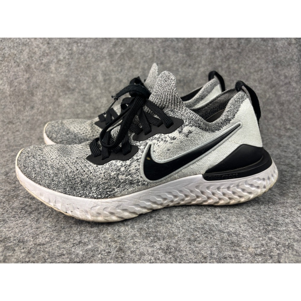 Nike Epic React Flyknit 2 Running Shoes Womens 8 Grey Black BQ8927-102 Sneaker